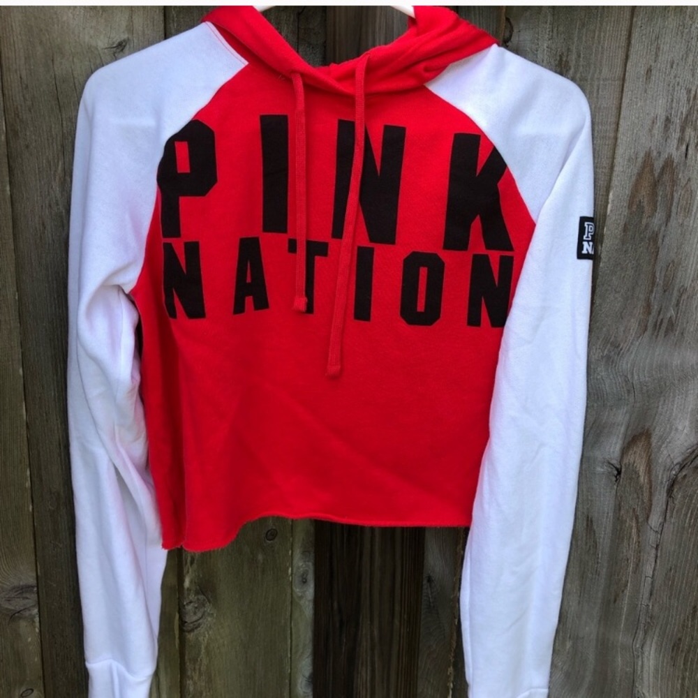 pink cropped hoodie